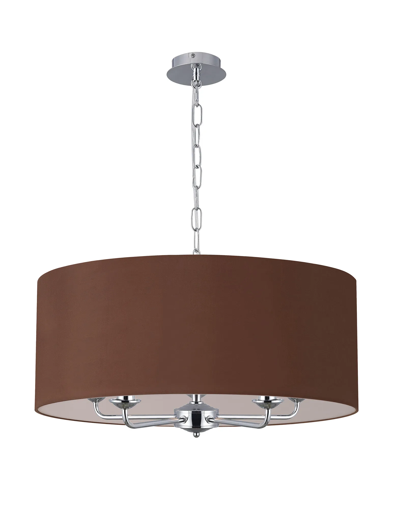 Banyan 60cm 5 Light Pendant Polished Chrome; Raw Cocoa/Grecian Bronze DK0655  Deco Banyan CH RC